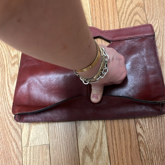 Oxblood Leather Handle Clutch - Picture 7 of 8